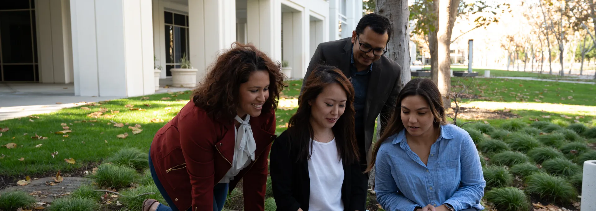 Bay Area Part-Time MBA students in front of Bishop Ranch