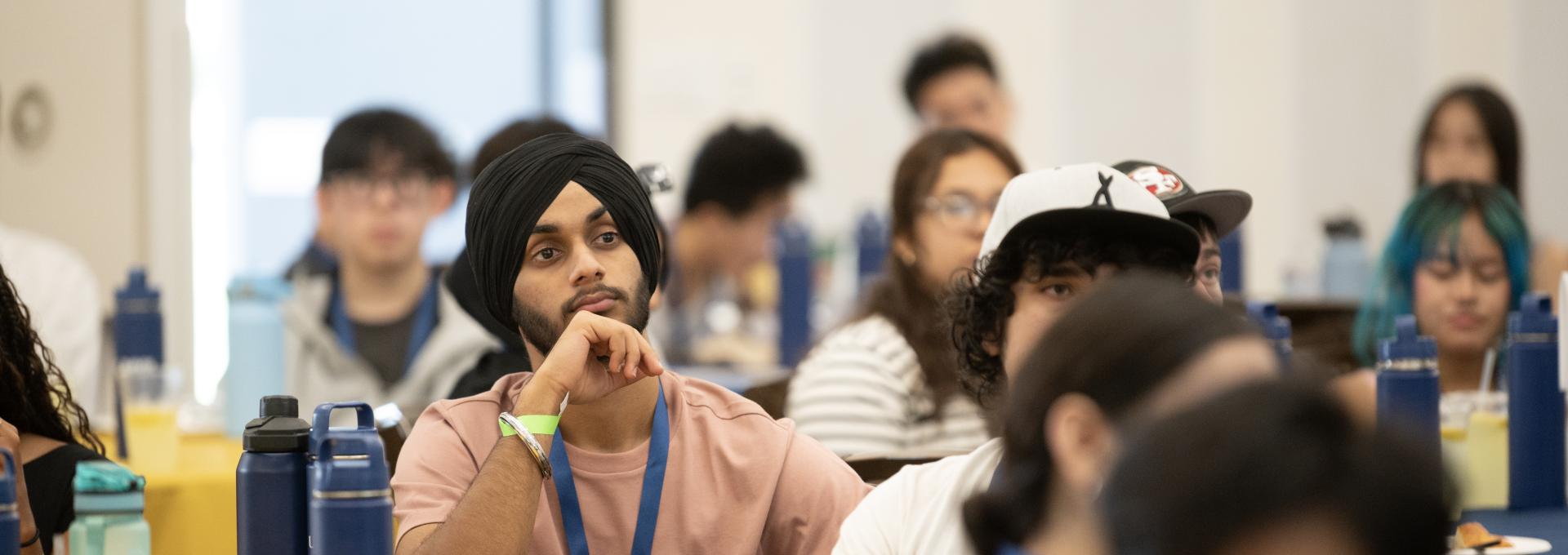 Business major students at orientation