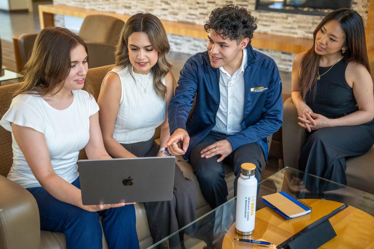 UC Davis MPAc student team in Gallagher Hall lobby