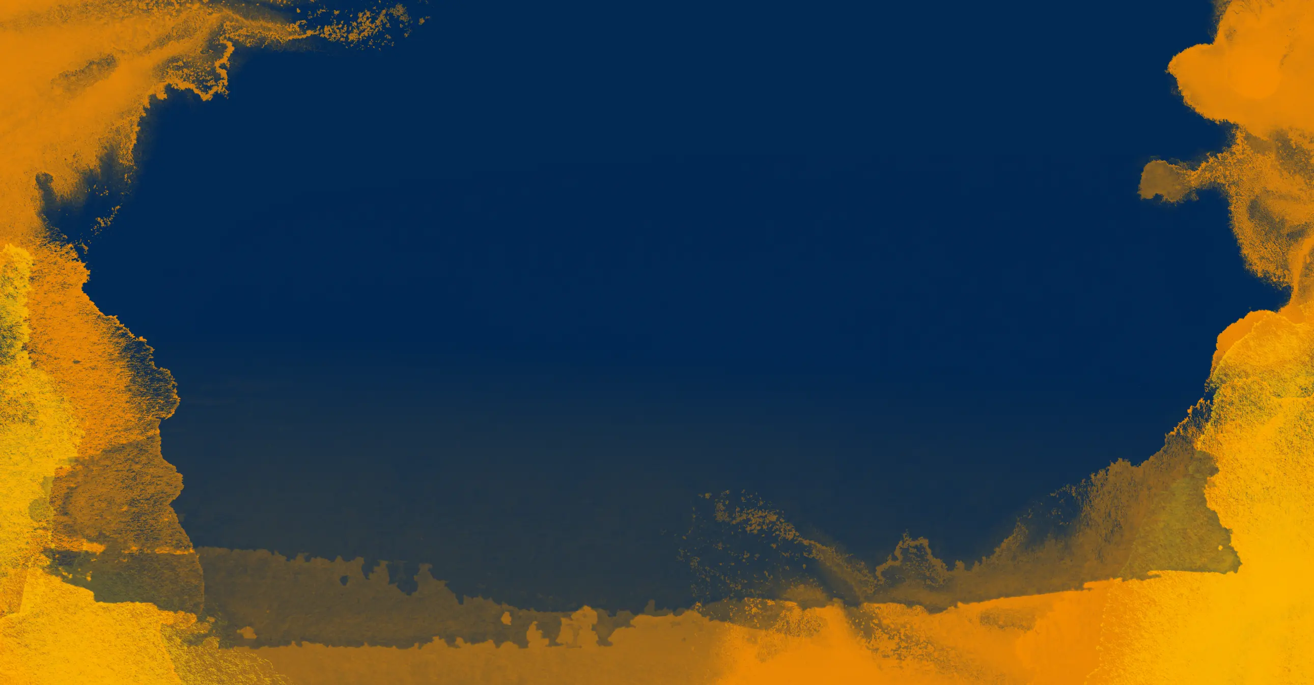 Orange watercolor splashes on a dark blue background