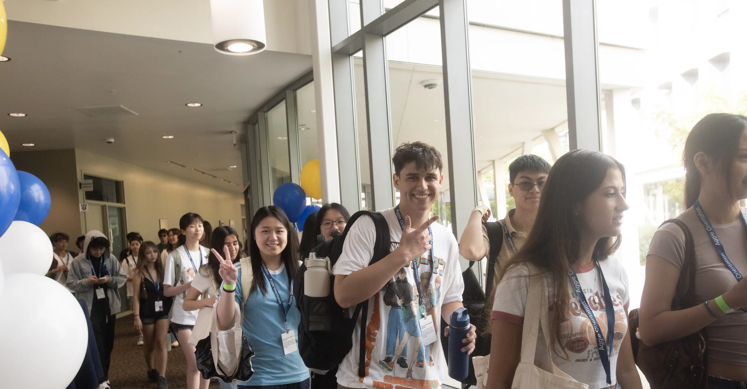 Business major students at orientation
