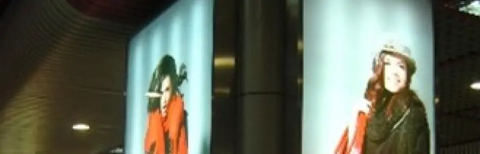 Billboards featuring outfits that were styled by Faye Wu