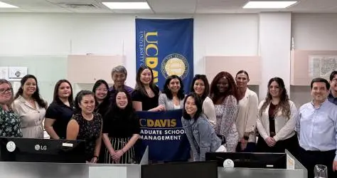 MBA students in offices at UC Davis Chile campus