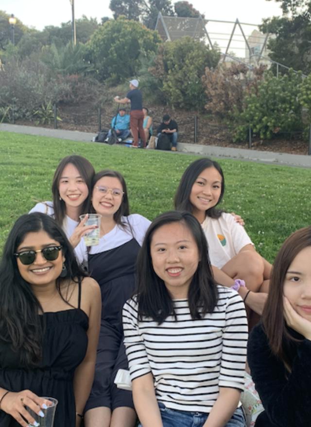 Jodi Go and MSBA students celebrate fellow student Julia's Wallace's birthday at Dolores Park