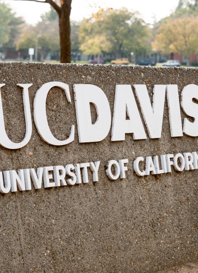 UC Davis campus sign