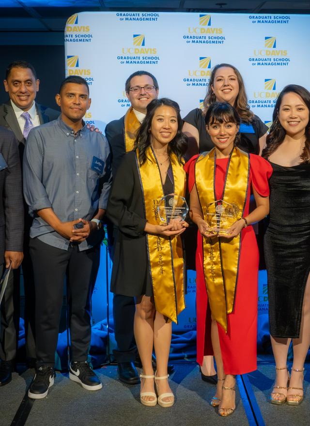 group of students at an awards ceremony