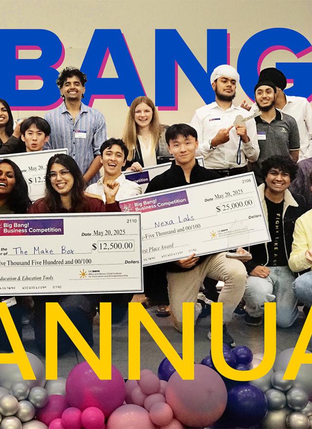 winners on stage with checks