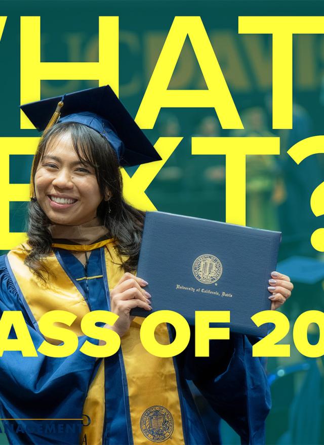 student wearing graduation cap and robe