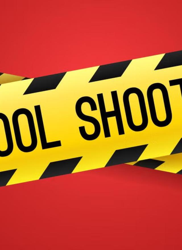 School Shooting Police Tape at Scene