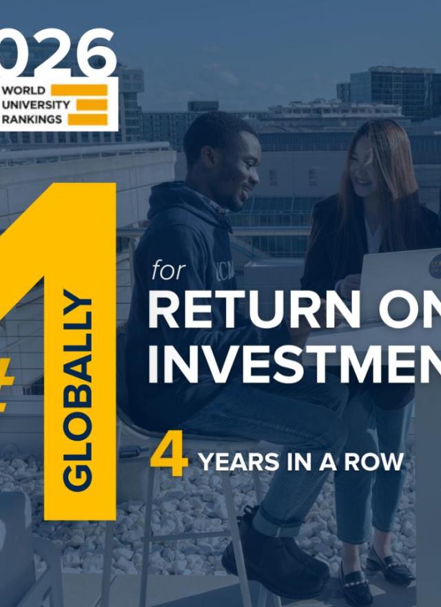 Graphic with MSBA students and ROI ranking