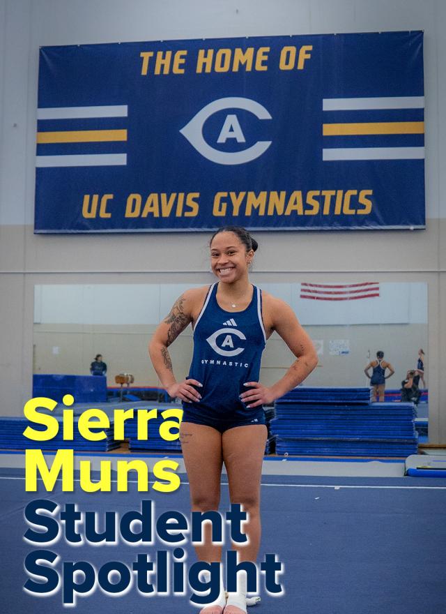 Sierra Muns standing on gymnastics mat