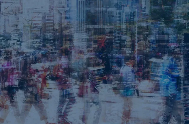 People walking in street