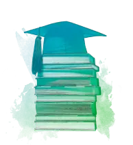 Books and graduation cap