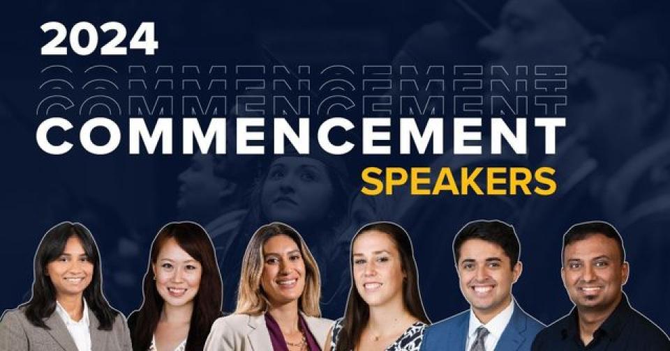 graphic with 2024 commencement speakers