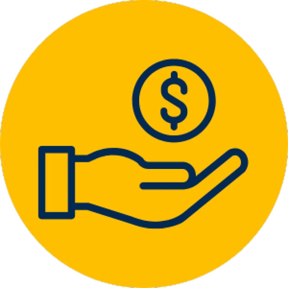Icon of hand and coin