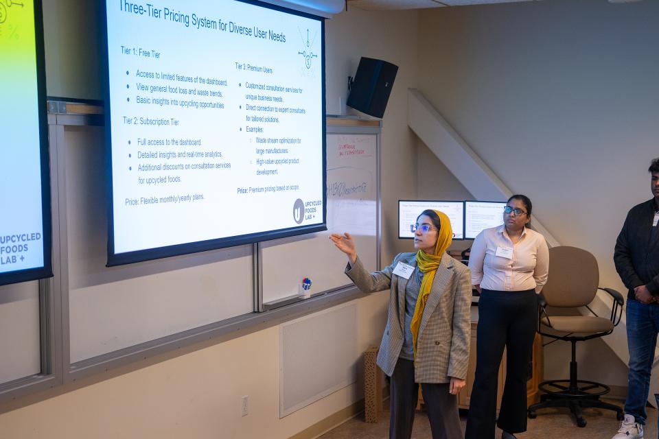 MBA students present to class 