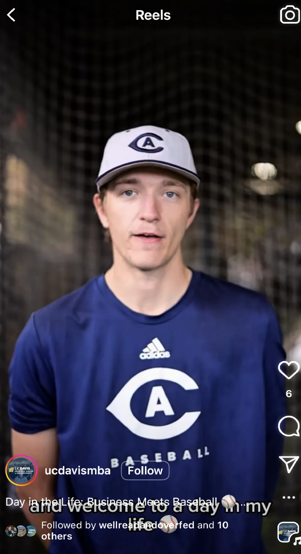 Screenshot of Carter Delaney's Day in a Life video on Instagram