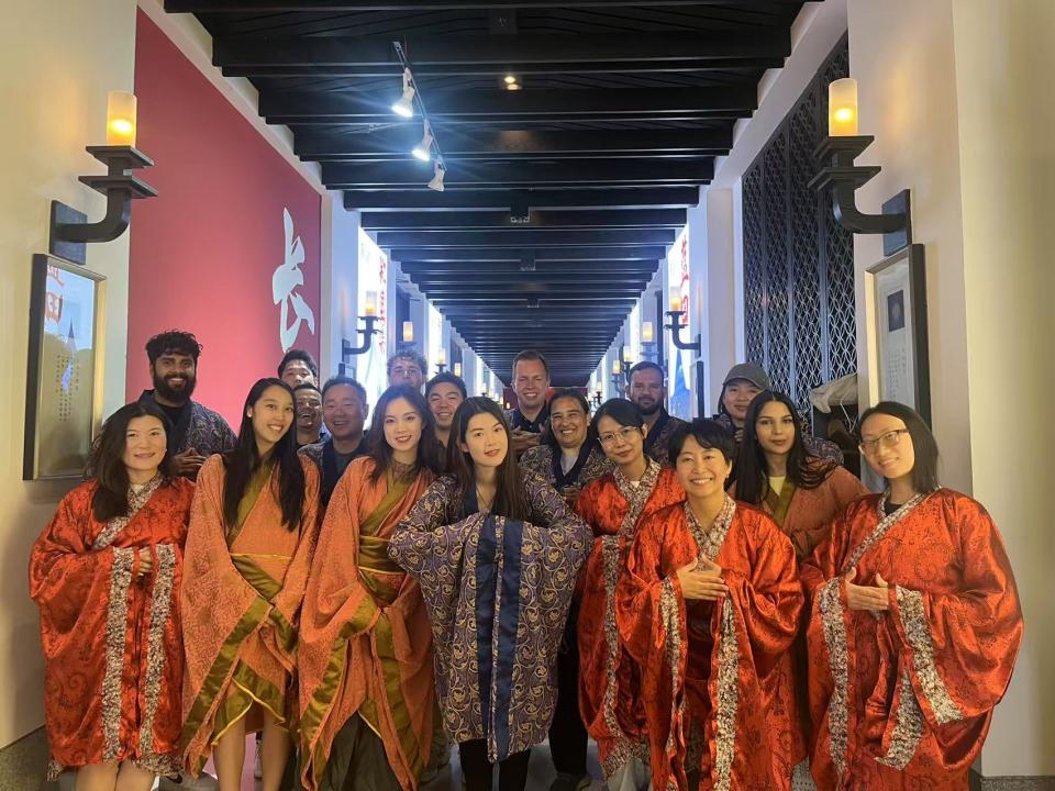 UC Davis students wearing traditional robes