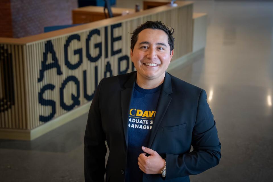 Sacramento MBA student Eddie Ramirez at Aggie Square