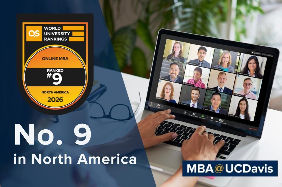 QS Online MBA ranking graphic: No. 9 in North America