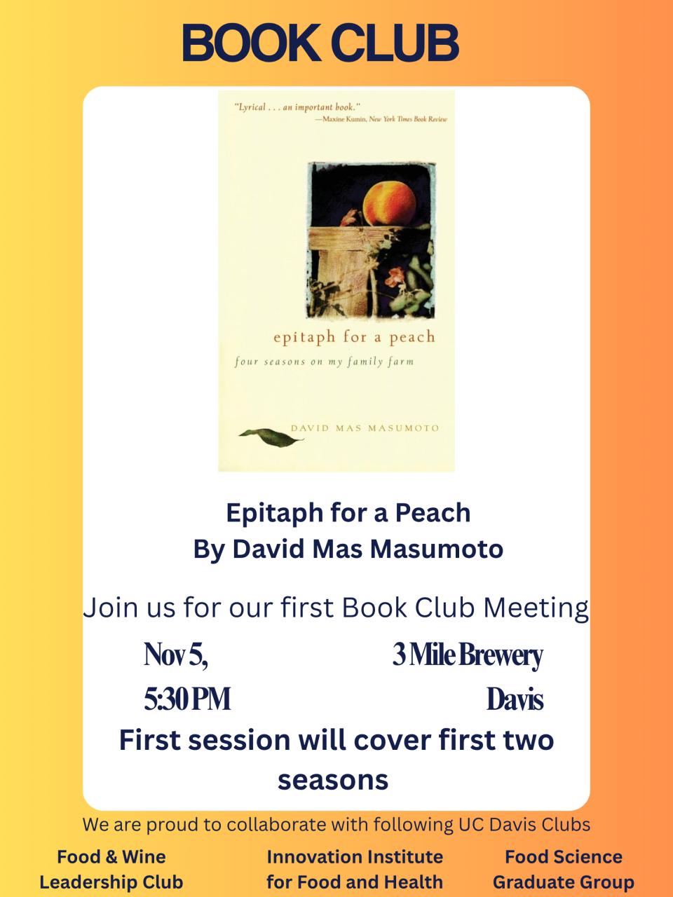Book club meeting flyer