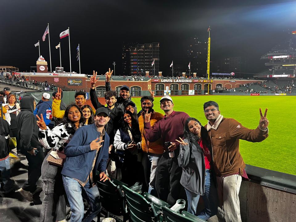 MSBA students at a baseball  stadium