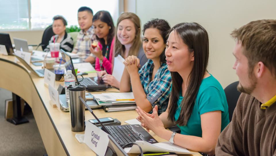 Bay Area MBA students in class in 2013.