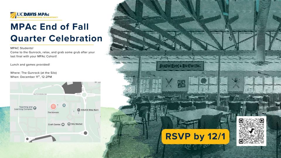 MPAc Fall Quarter Celebration Flyer