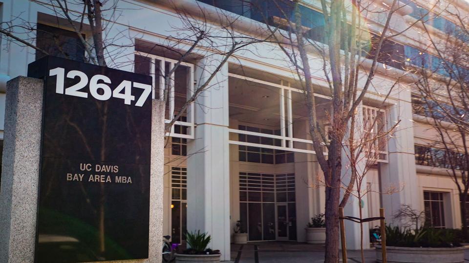 Exterior view of the UC Davis Bay Area MBA building at Bishop Ranch in San Ramon