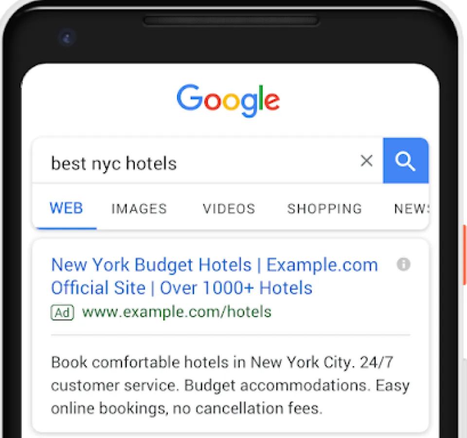 A phone with a search engine