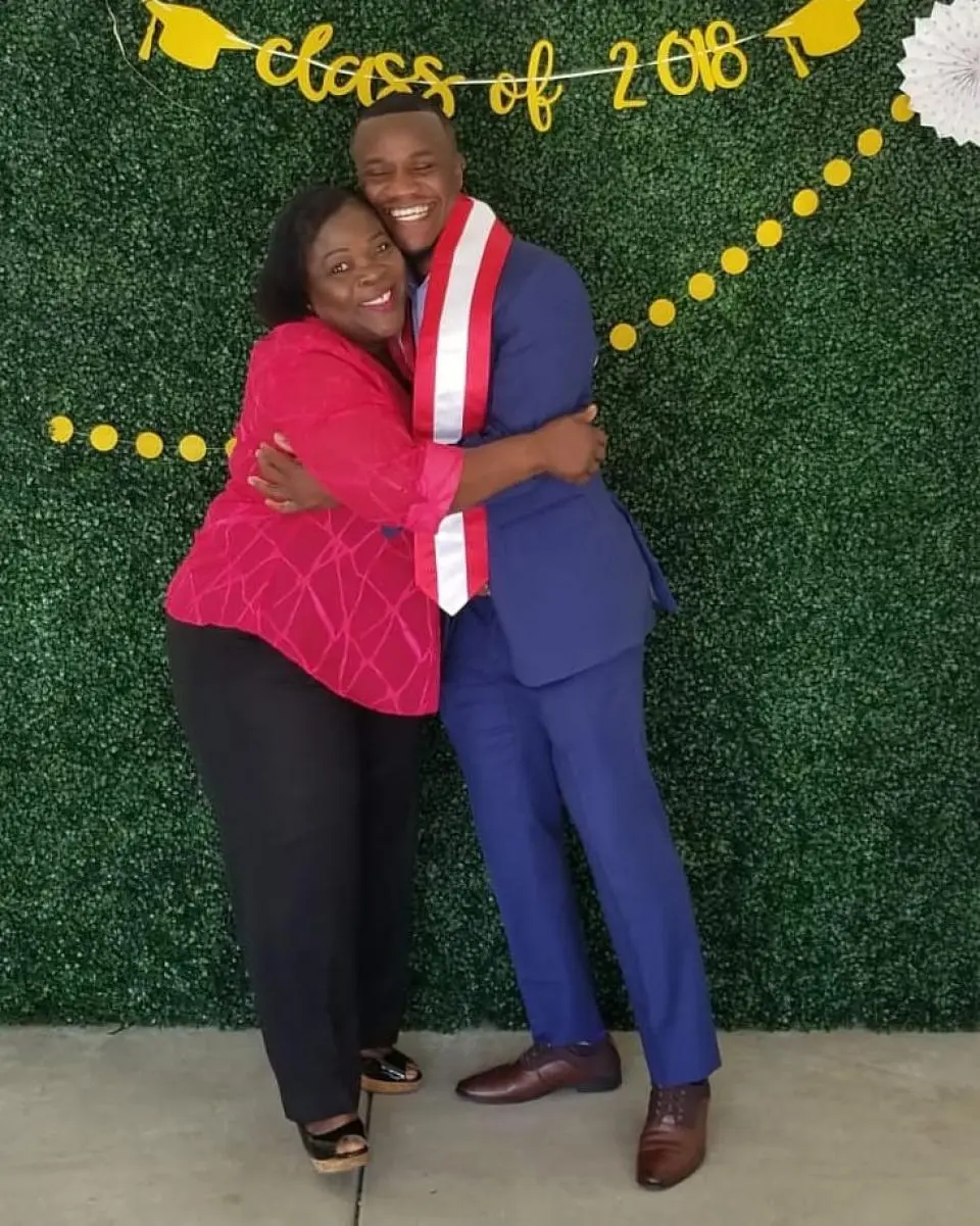 Siah Gaye with his mother