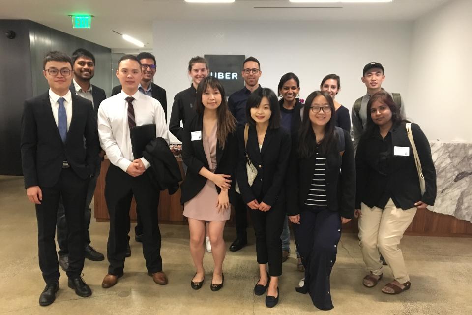 Business analytics students tour Uber's data science operations
