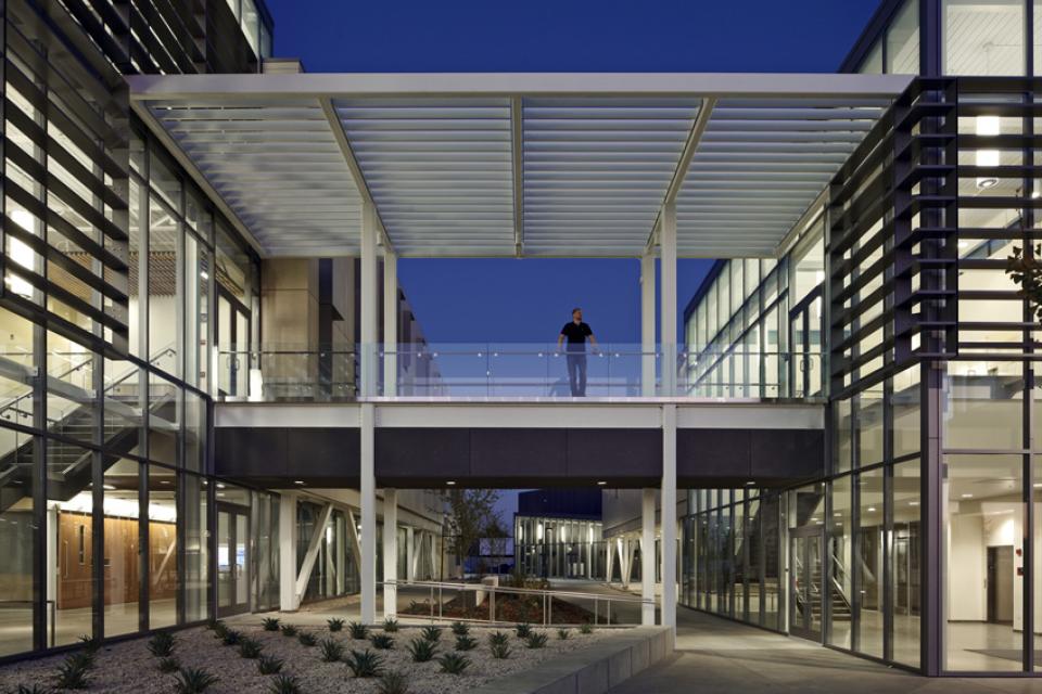 Outside of Gallagher Hall at Night