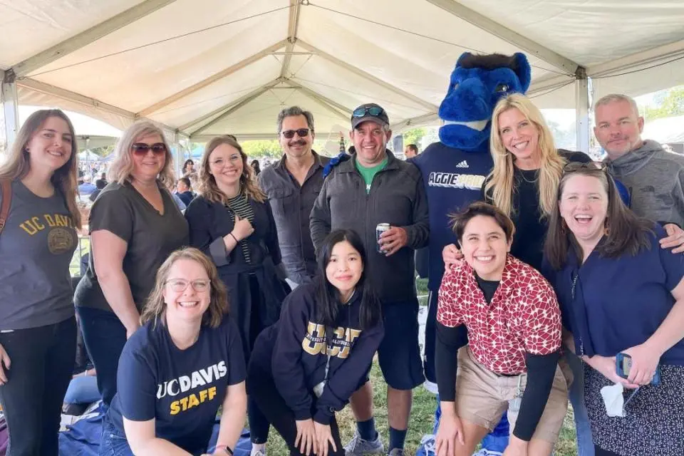 Group of UC Davis staff with Gunrock