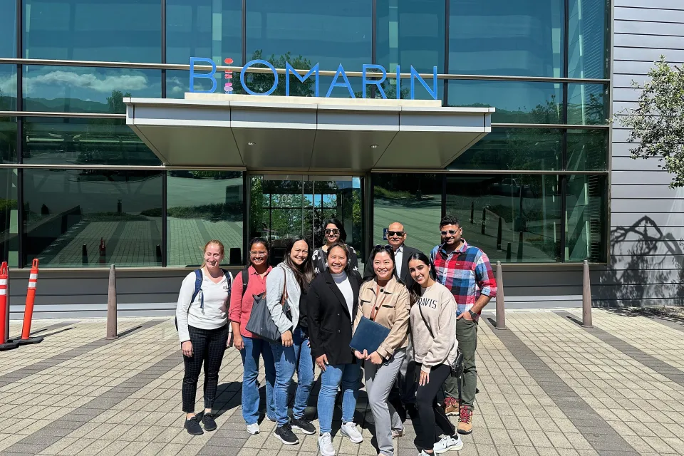 students outside BioMarin offices