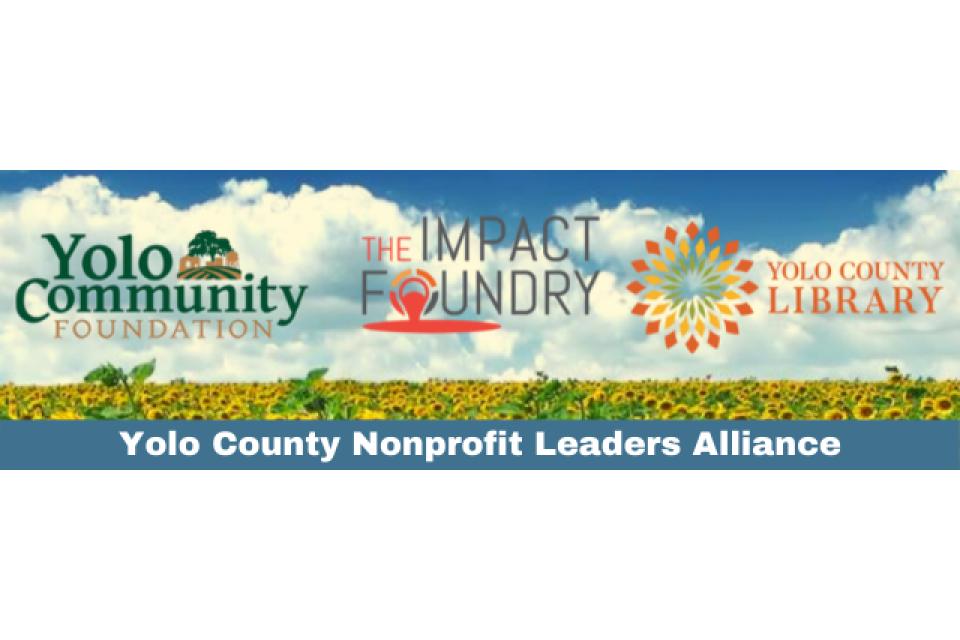 Yolo Community Foundation, Impact Foundry, and Yolo County Library logos