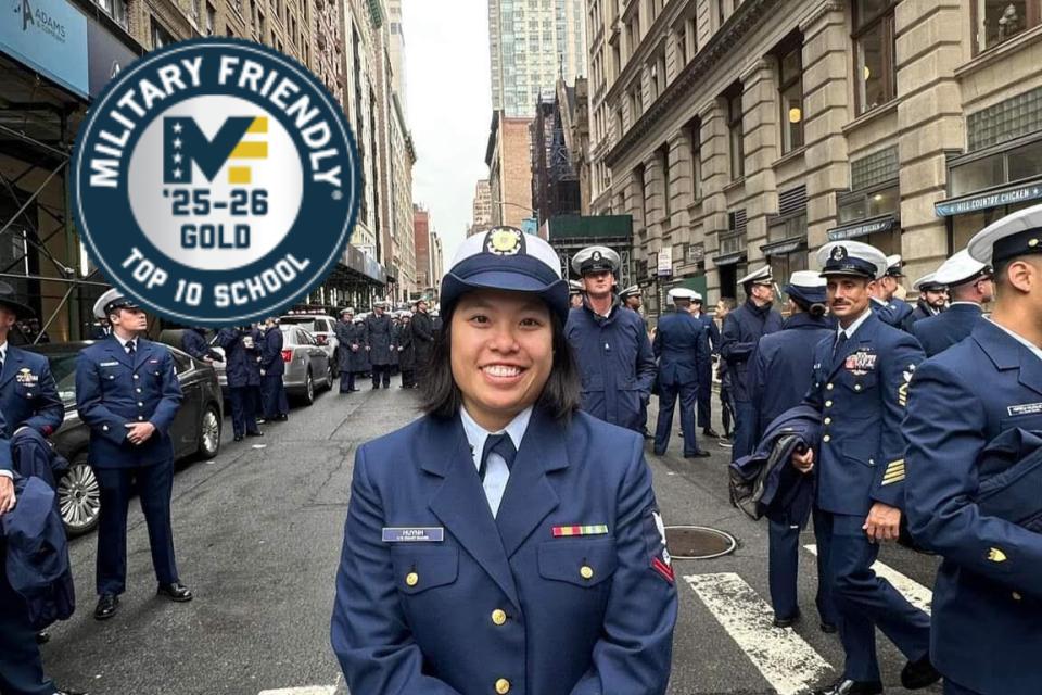 Full-Time MBA student Dalena Huynh in US Coast Guard uniform
