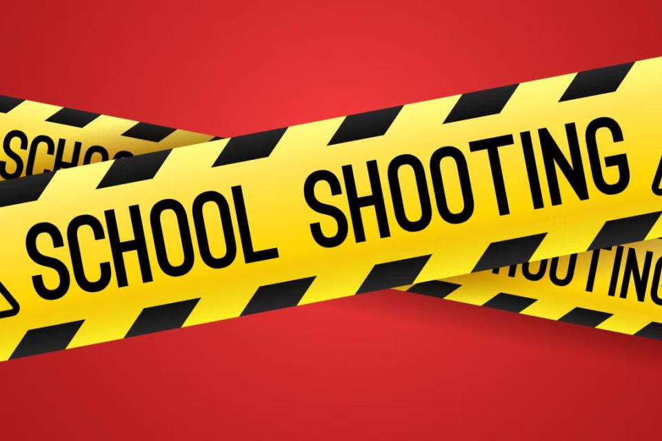 School Shooting Police Tape at Scene