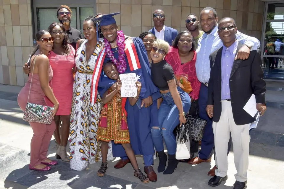 A group of people posing for a photo
